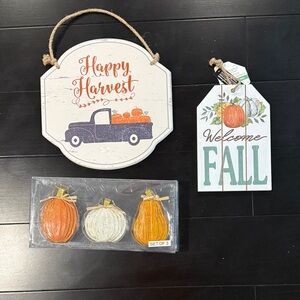 Fall signs and decorative pumpkins!
